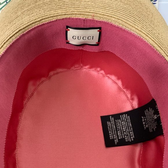 Gucci Woven Hat with Floral Alba Ribbon in Beige - Picture 12 of 12